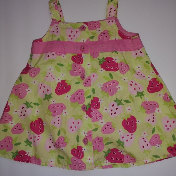 Baby Girl Gymboree Strawberry Dress, Baby Sleeveless Strawberry Dress, 2 Piece - Picture 11 of 13